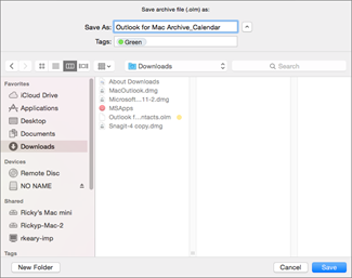 outlook for mac save attachment to sub folder